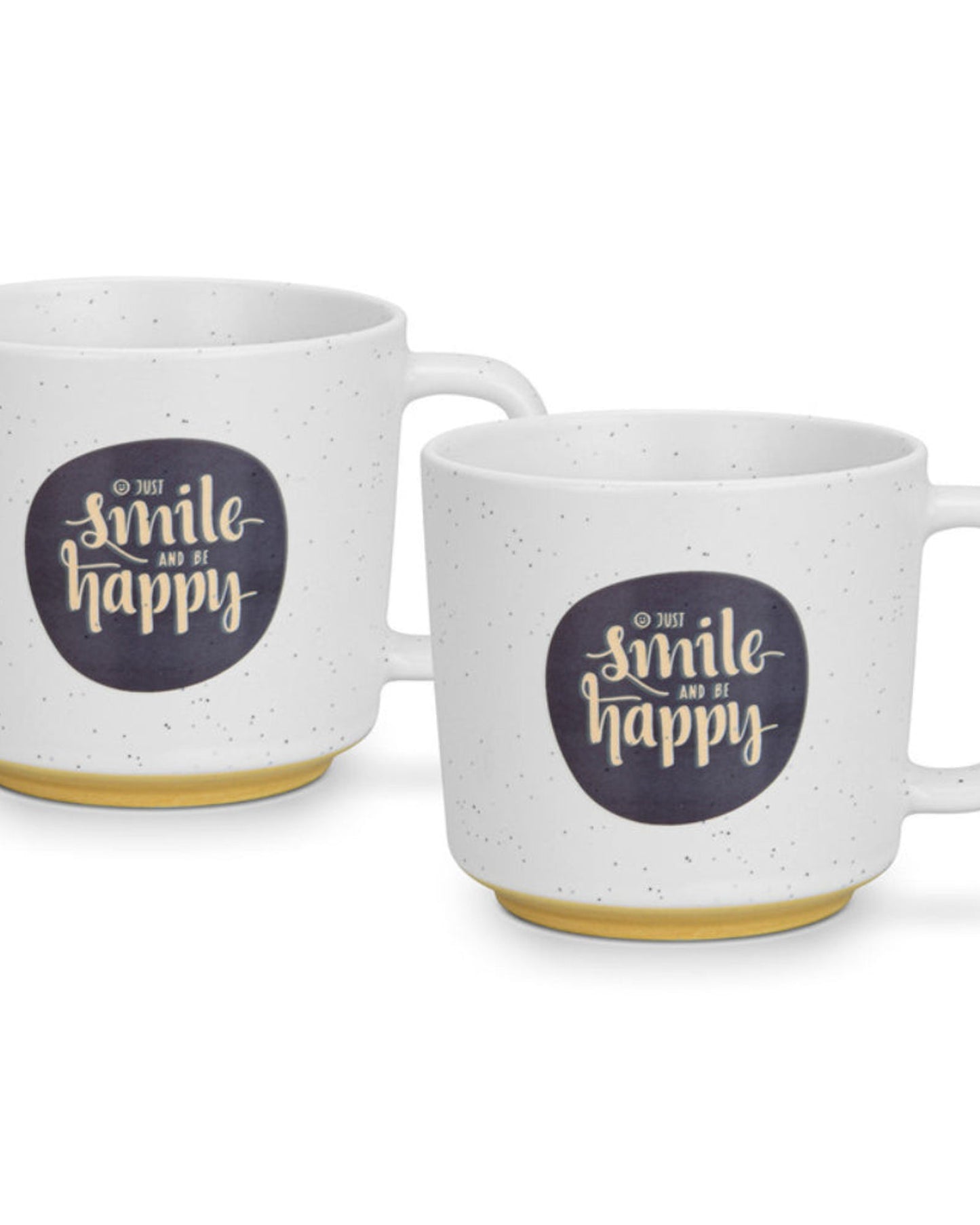 Fissman 2-Piece Mugs 490ml Smile Happy New Bone China