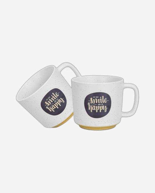 Fissman 2-Piece Mugs 490ml Smile Happy New Bone China