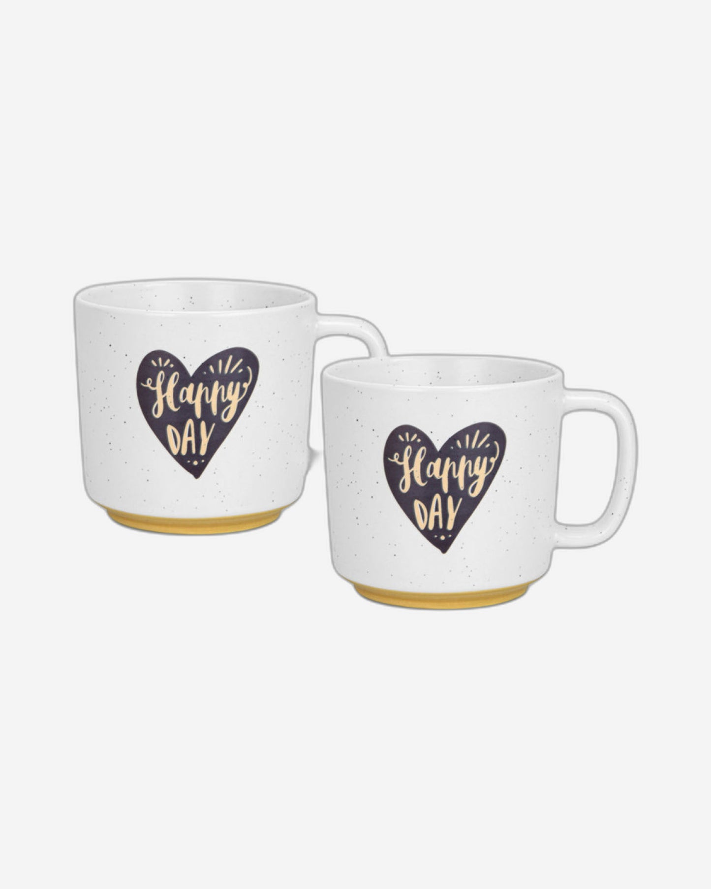 Fissman 2-Piece Mugs 490ml Happy Day With Heart New Bone China