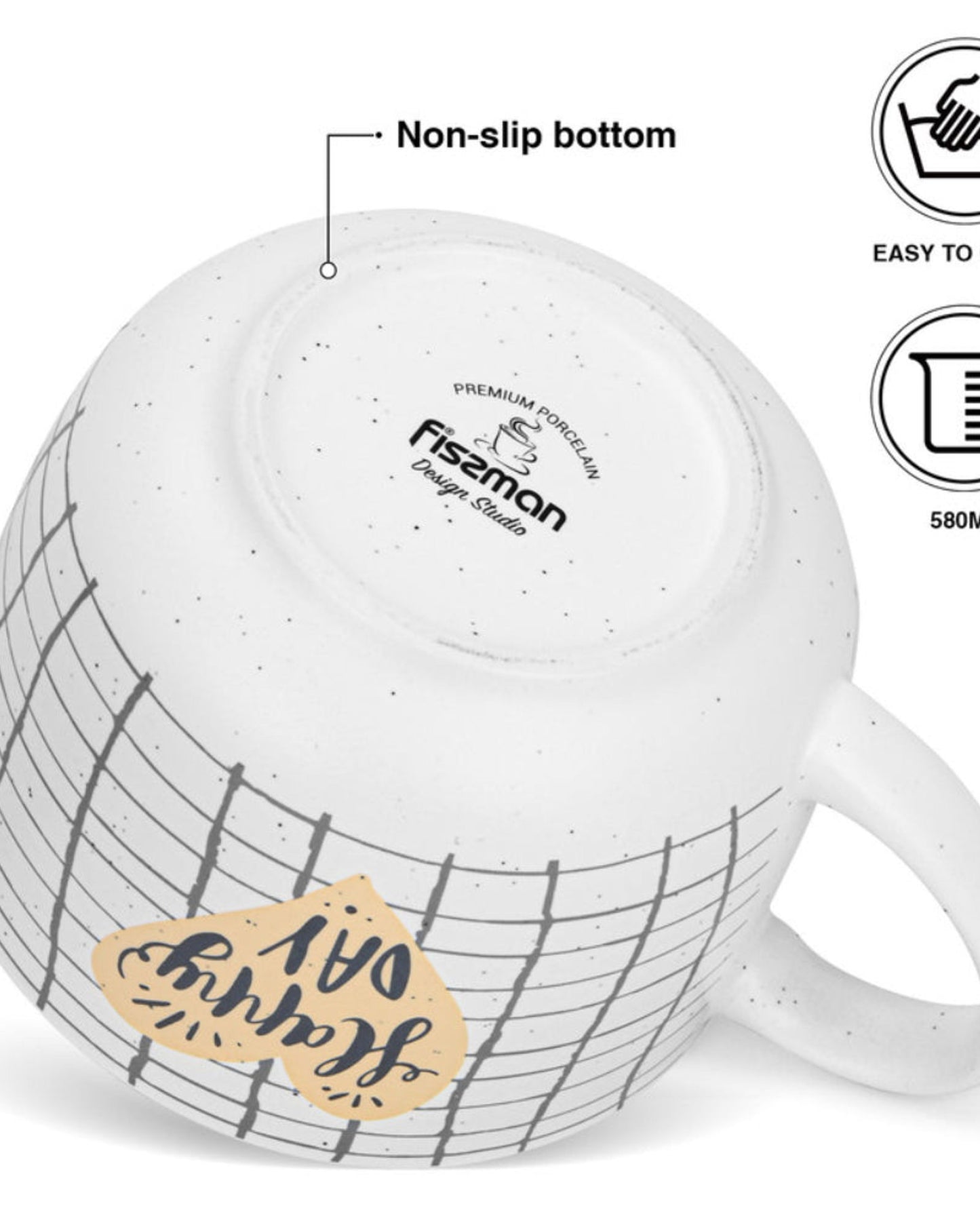 Fissman Mugs Happy Day Checked 2Pc 580ml