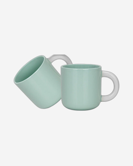 Fissman 2-Piece Mugs 360ml  Green New Bone China