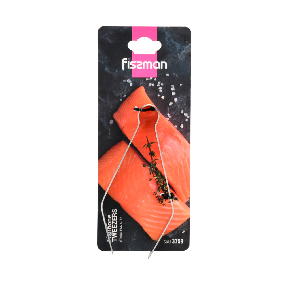 Fissman Fishbone Tweezers Silver 9.5cm Stainless Steel