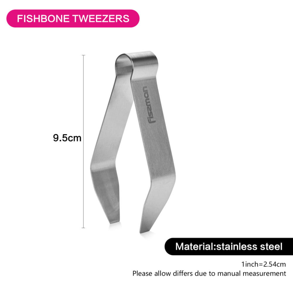 Fissman Fishbone Tweezers Silver 9.5cm Stainless Steel