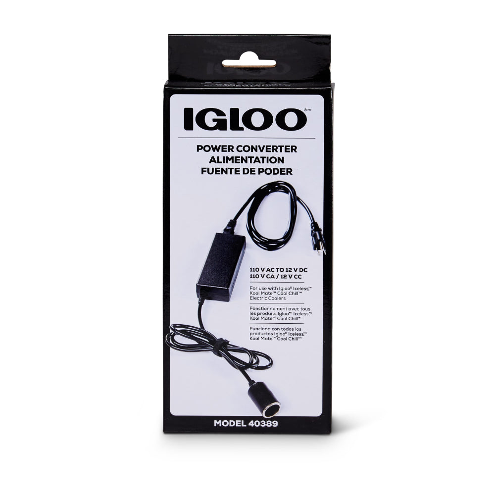 Igloo-110V AC Power Converter for Iceless Kool Mate Cool Chill Thermolectric Coolers - Black