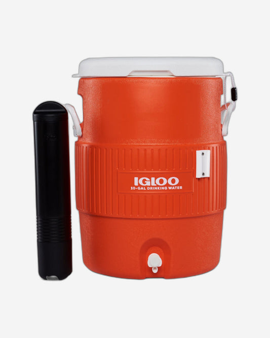 Igloo-10 Gallon Seat Top With Cup Dispenser - Orange