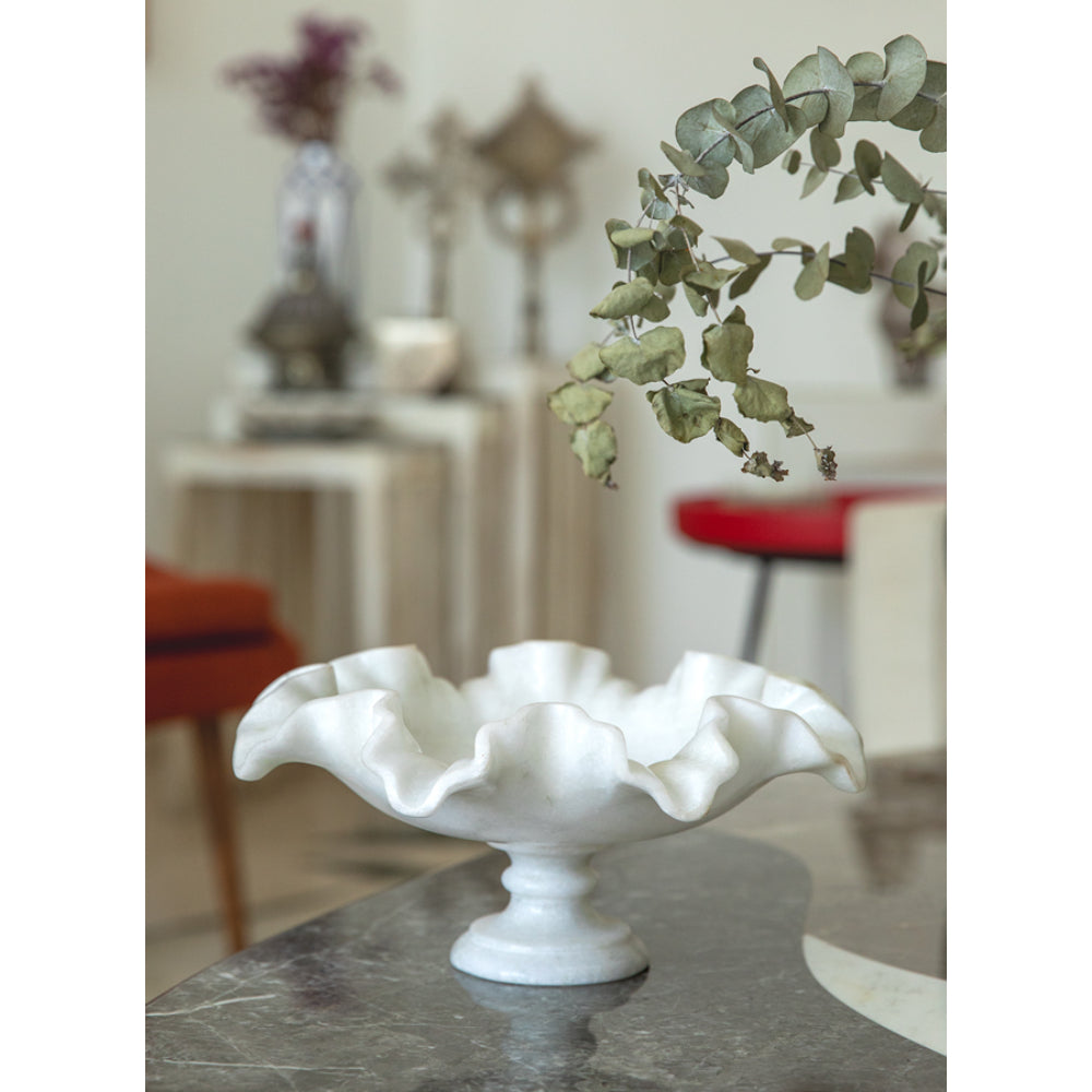 Safa White Marble Fruit Bowl