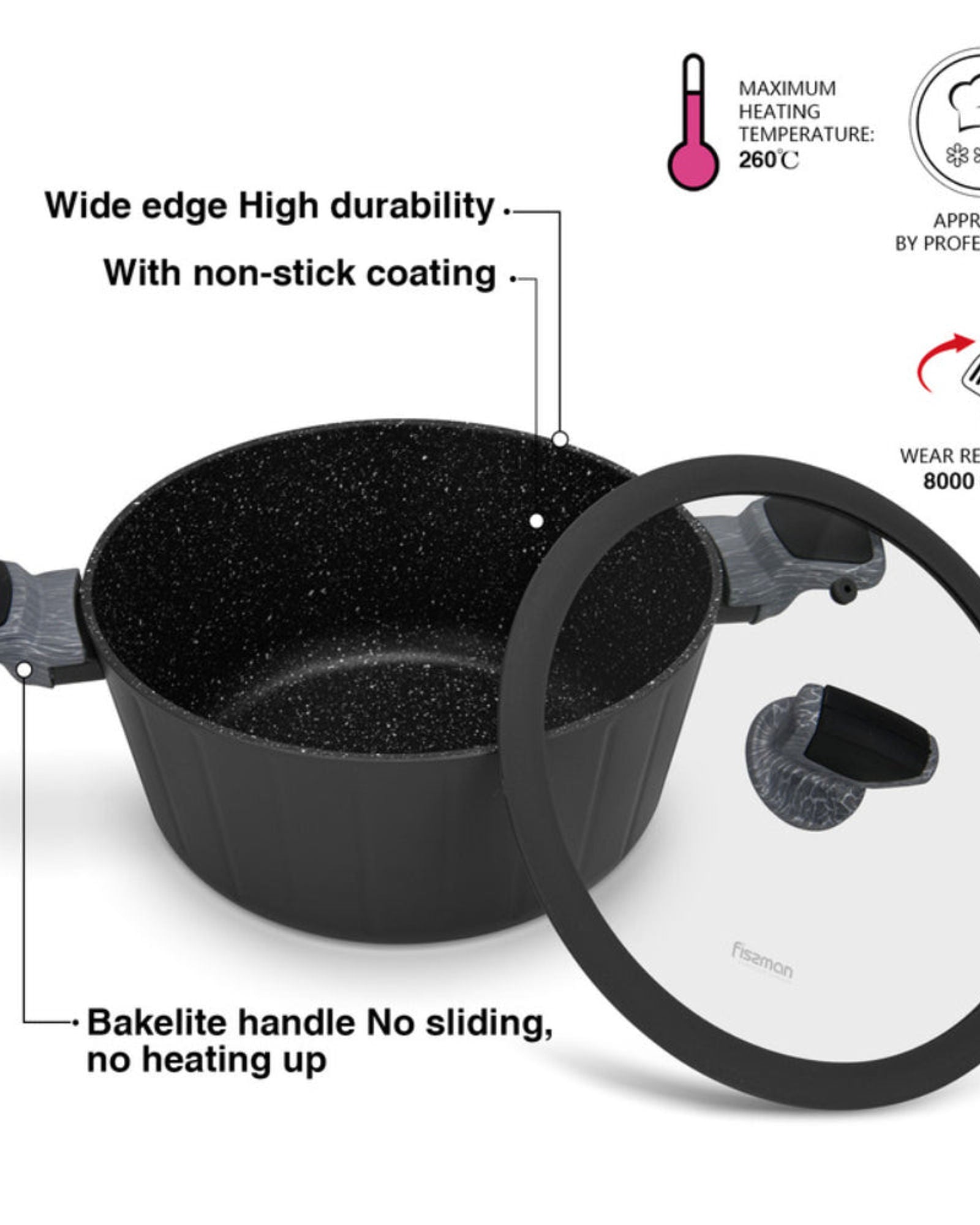 Fissman 11-Piece Cookware Set Stella Series Aluminum with Non-Stick Coating Frying Pan 24cm Shallow Pot 28cm Stockpots 20cm 24cm28cm with Cooking Spoon And Turner