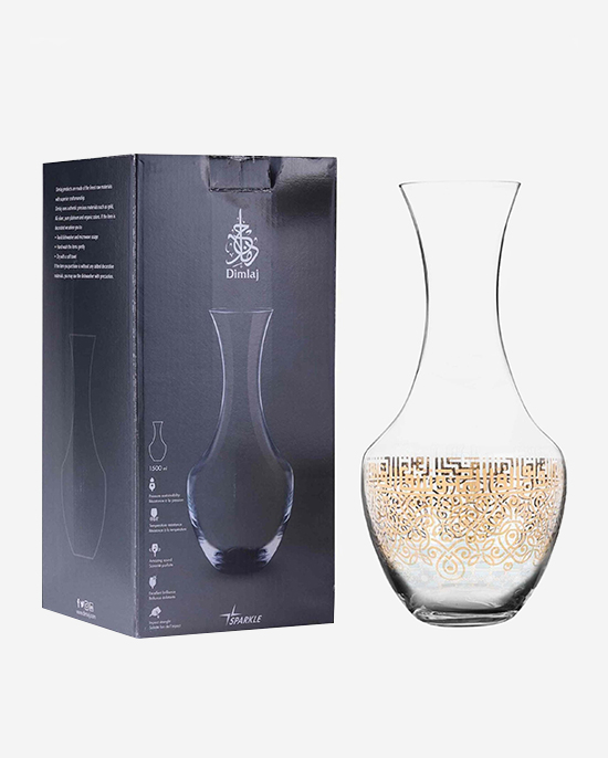 Dimlaj Shafa Crystal Decanter 1.5L (Gold)