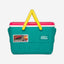 00048537-Igloo-Retro Jade 25 Qt Lunch Picnic Basket Cooler - Dark Jade /Bold Magenta /Livewire Yellow