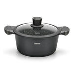 Fissman Stock Pot 20cm/2.4LTR with Glass Lid Aluminium With Non-Stick Coating And Induction Bottom