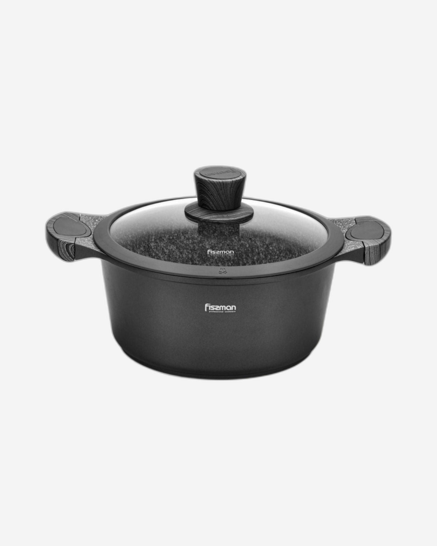 Fissman Stockpot24cm/4.3LTR with Glass Lid Aluminum With Induction Bottom And Non Stick Coating Prestige Series