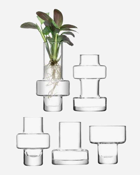 LSA Metropole Five Mini Vase Set Clear