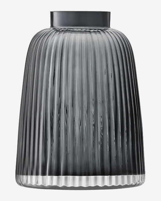 LSA Pleat Vase H26cm Grey