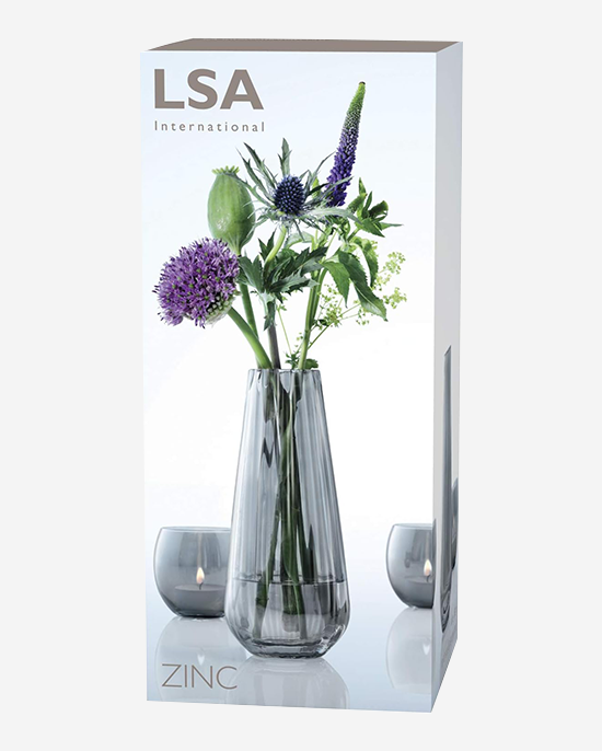 LSA Sheer Zinc Vase H18cm