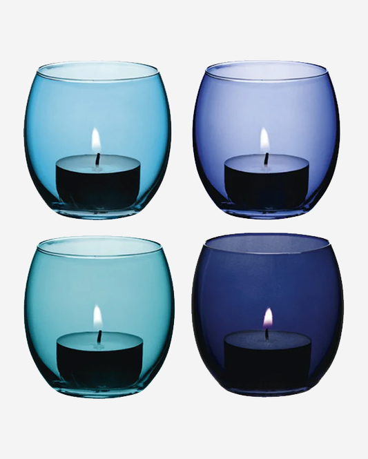 LSA Coro Tealight Holder Lagoon Assorted x4