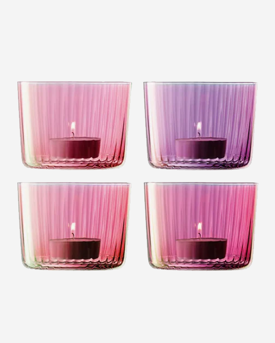 LSA Gems Tealight Holder Garnet x4