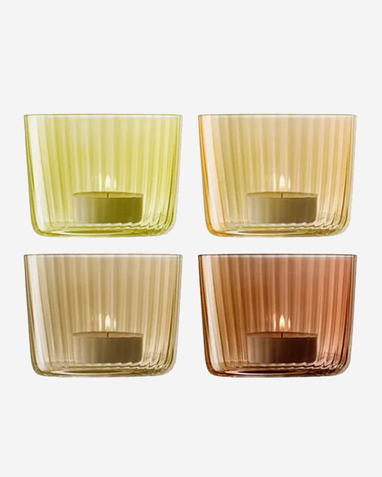 LSA Gems Tealight Holder Amber x4