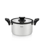 Fissman Stockpot 18x11 cm/2.5 LTR With Glass Lid Lora Series (Stainless Steel)