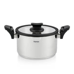 Fissman Stockpot 24x13 cm/5.6 LTR With Glass Lid Lora Series (Stainless Steel)