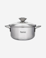 Fissman Saucepot with Glass Lid Silver 14xcm/ 0.9L Bambino Series Stainless Steel