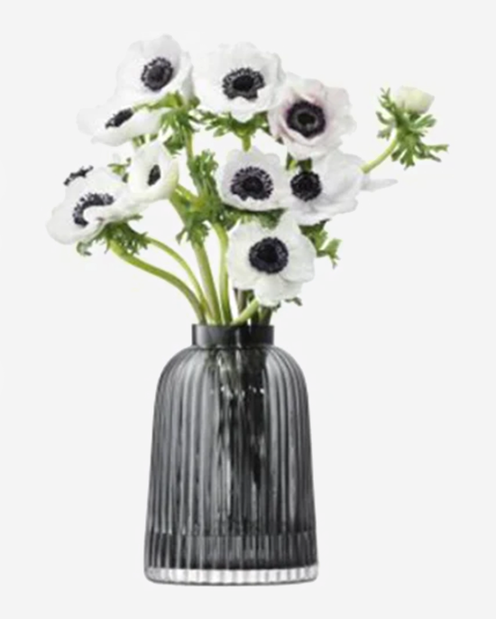 LSA Grey Pleat Vase H20cm