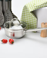 Fissman Saucepan 1.5L with Glass Lid, Stainless Steel with Induction Bottom Luminosa Series