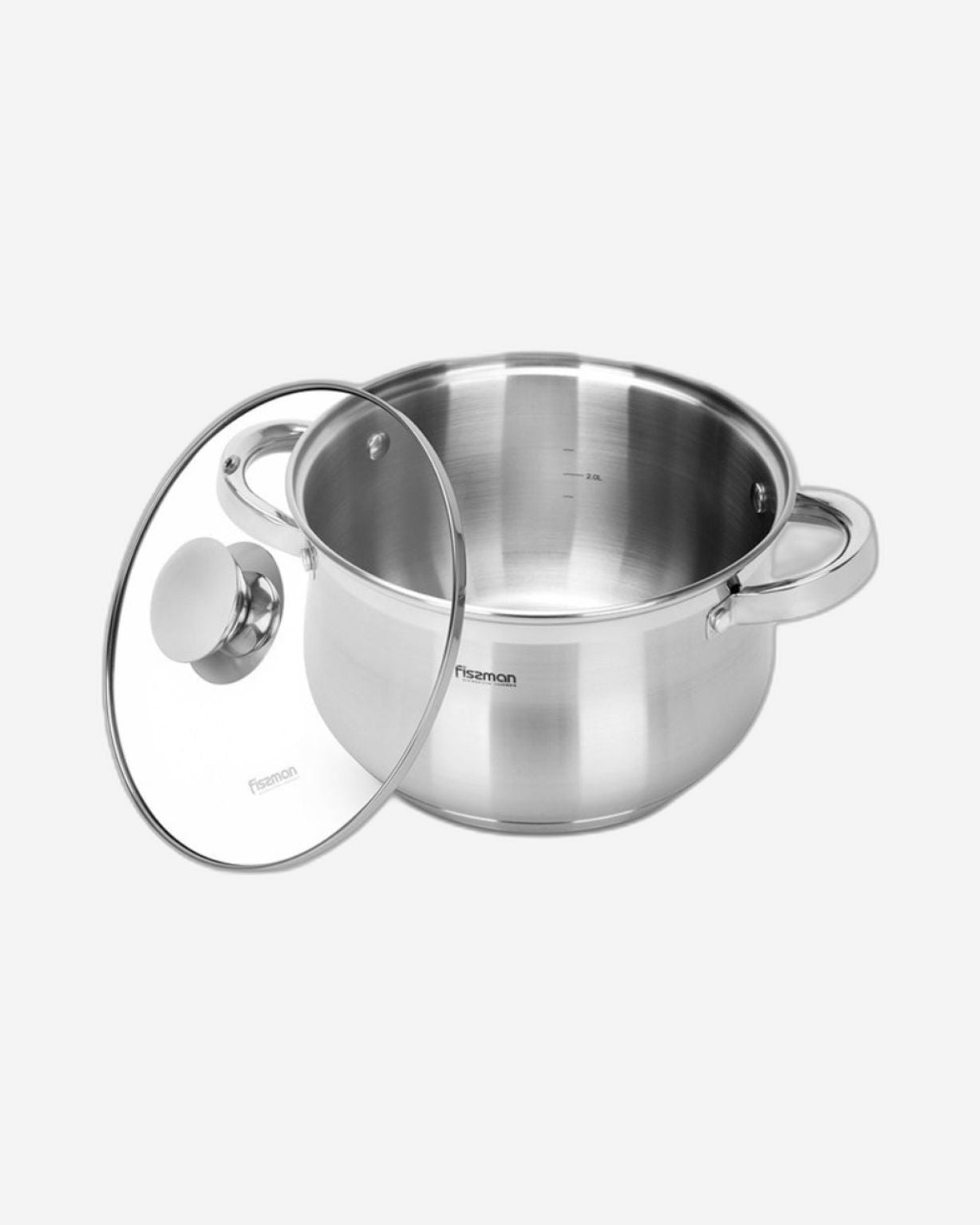 Fissman Stockpot Felina 20cm/3.9LTR With Glass Lid Stainless Steel