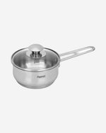 Fissman Saucepan Gulliver 14cm/0.9LTR With Glass Lid  Stainless Steel