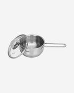 Fissman Saucepan Gulliver 14cm/0.9LTR With Glass Lid  Stainless Steel