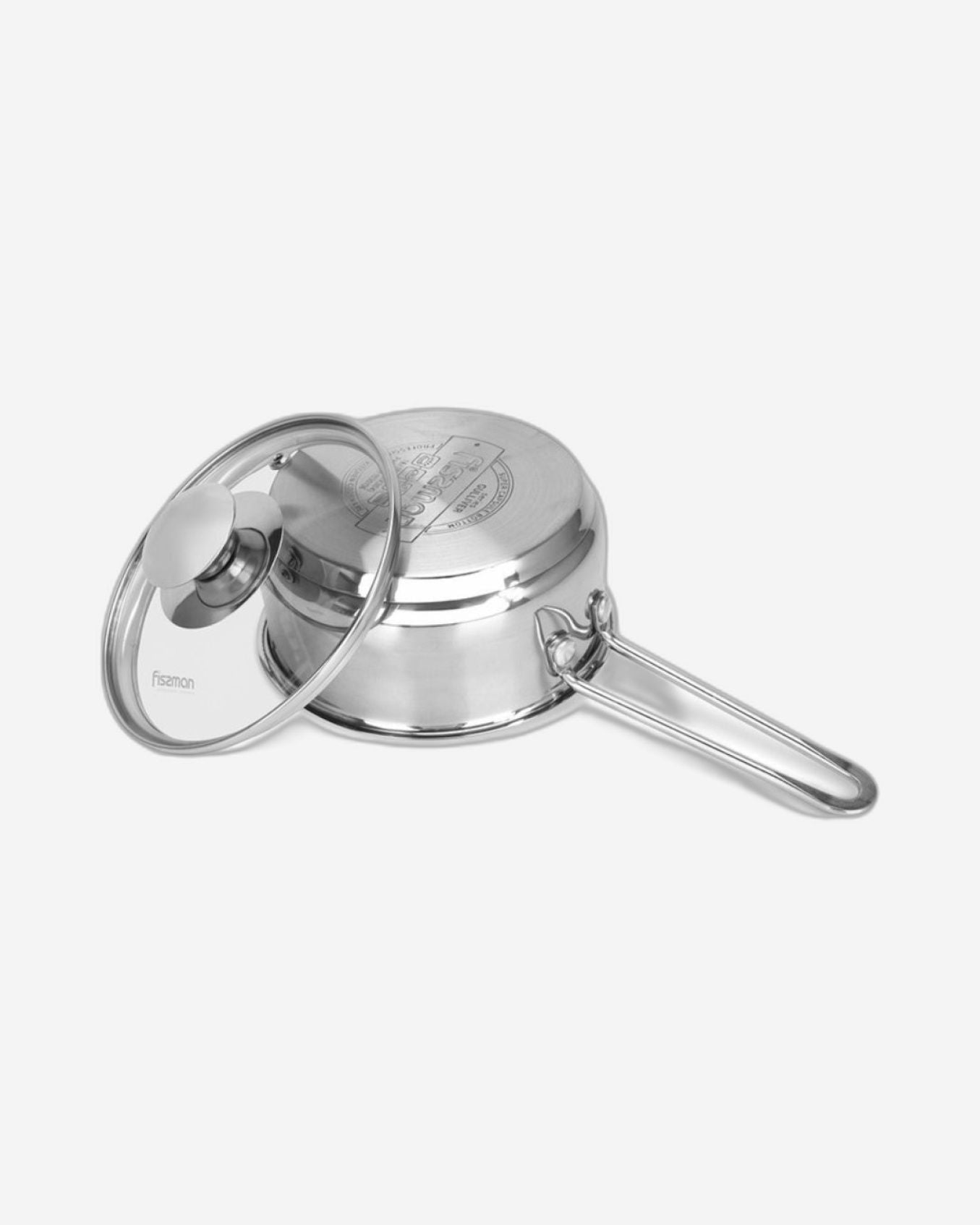 Fissman Saucepan Gulliver 14cm/0.9LTR With Glass Lid  Stainless Steel