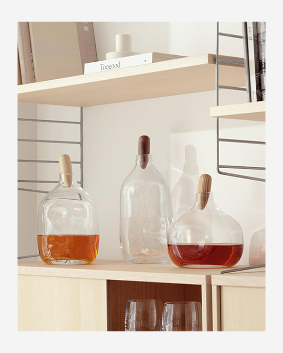 LSA Clear Float Decanter with Oak Stopper