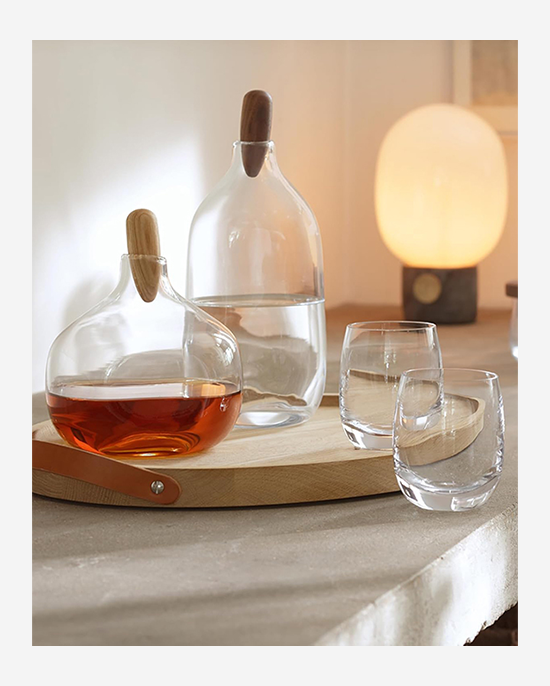 LSA Clear Float Decanter with Oak Stopper