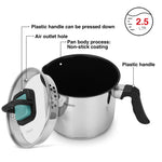 Fissman Milk Pot 16cm/2.5LTR With Glass Lid Stainless Steel