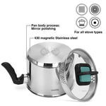 Fissman Milk Pot 16cm/2.5LTR With Glass Lid Stainless Steel