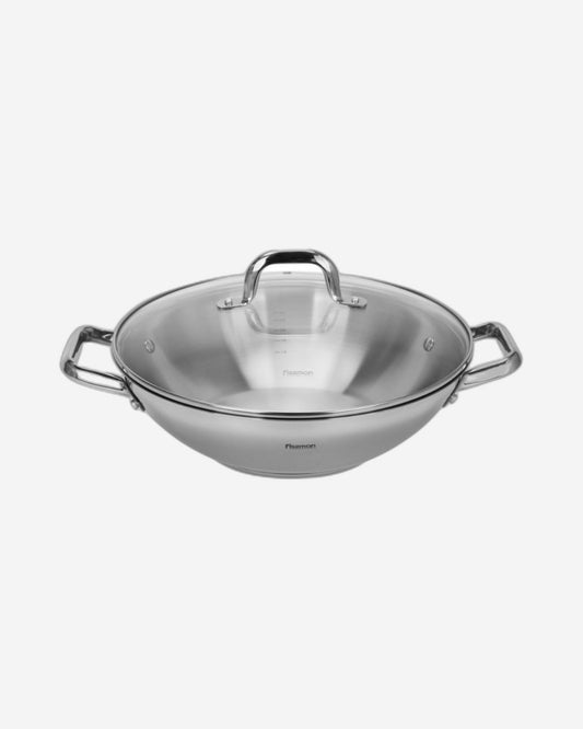 Fissman Wok Vero 32cm/5LTR With Glass Lid Stainless Steel
