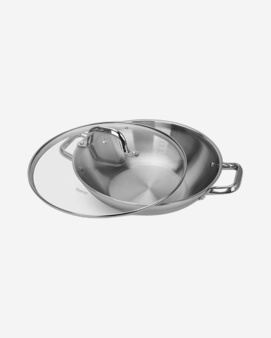 Fissman Wok Vero 32cm/5LTR With Glass Lid Stainless Steel