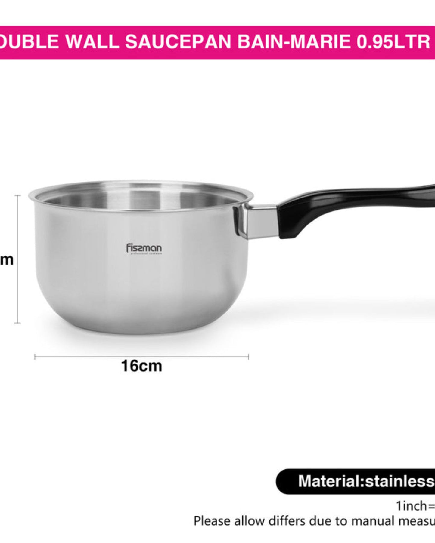 Fissman Saucepan 0.95L Bain-Marie Without Lid