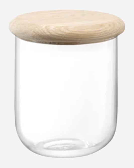 LSA Dine Container & Oak Lid 12.5cm H14cm Clear