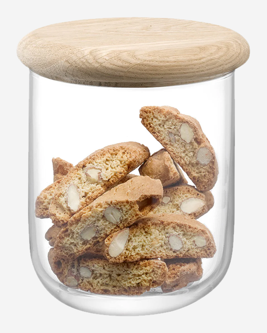 LSA Clear Dine Container with Oak Lid 12.5cm H14cm