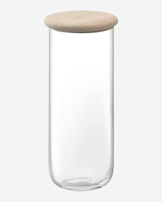 LSA Dine Container & Oak Lid 12.5cm H28cm Clear