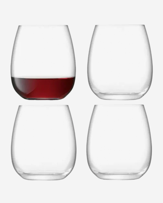 LSA Borough Stemless Glass 455ml Clear x4