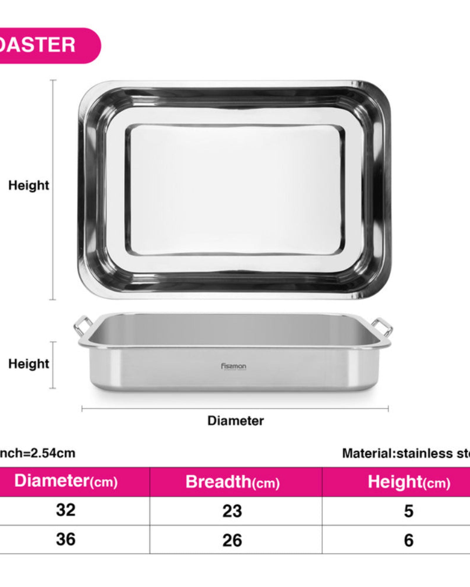 Fissman Roaster 32cm Stainless Steel
