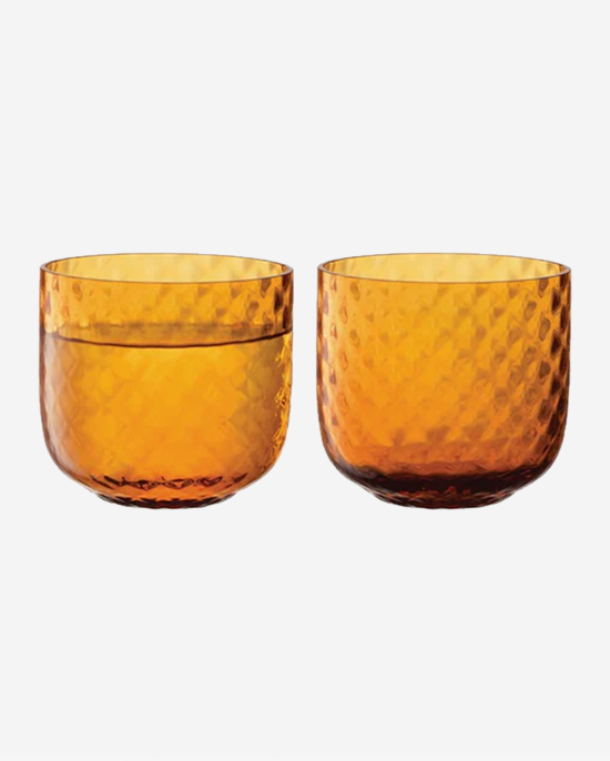 LSA Dapple Tumbler 300ml Sun Amber x2