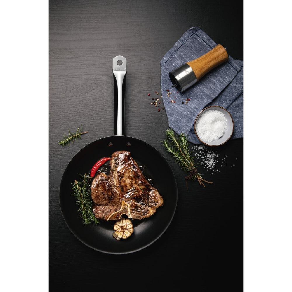Tramontina Since 1911 Made In Brazil Tramontina Professional 20 Cm 1.1 L Shallow Stainless Steel Frying Pan With Long Handle, Tri-Ply Base And Interior Non-Stick Coating
