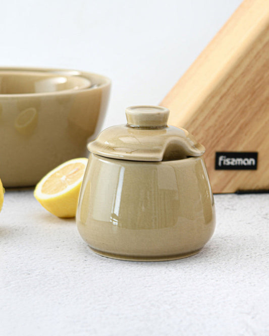 Fissman Sugar Bowl Ceramic Beige 250ml