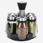 Fissman Spice Storage Condiment Jars Black 7Pc Stand