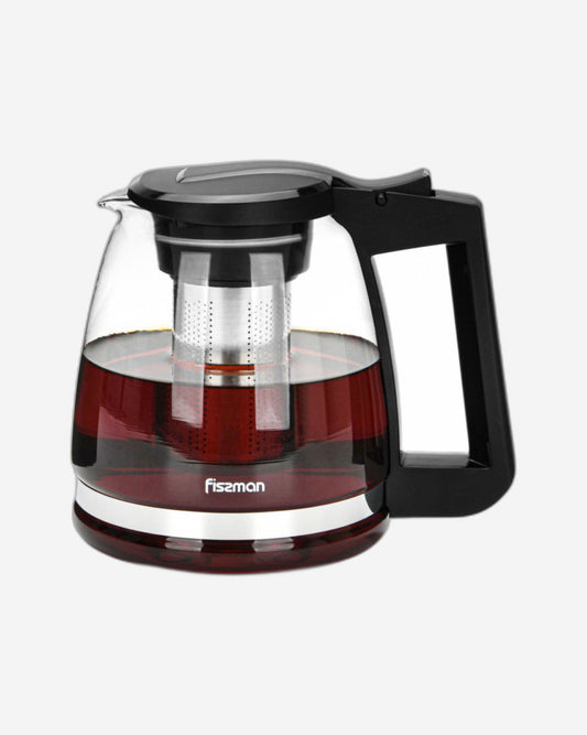 Fissman Tea Pot With Filter Black/Clear 1600ml