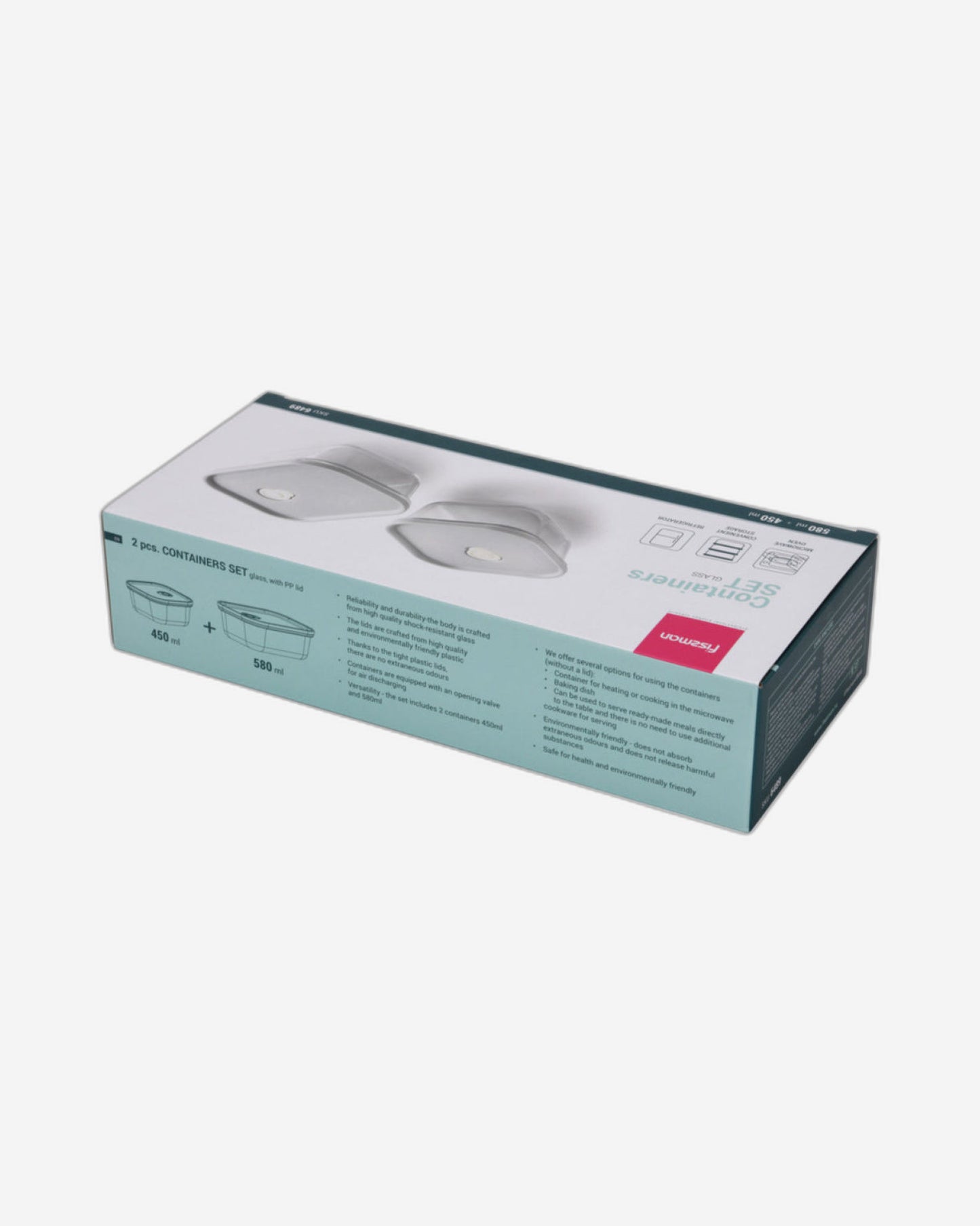 Fissman 2 Pcs. Containers Set With PP Lid (Glass)