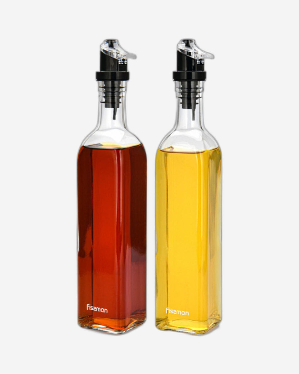 Fissman Oil & Vinegar Bottle 2Pc Black/Clear 250ml