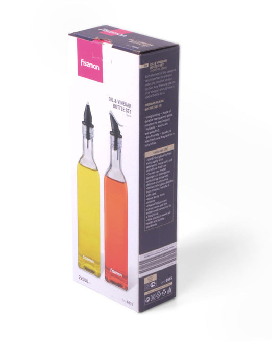 Fissman  2-Piece Oil and Vinegar Glass Bottle Pouring Dispenser